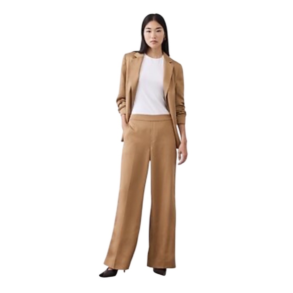 Banana Republic Pants Womens 12 Hayden Wide-Leg Tan High-Rise NEW